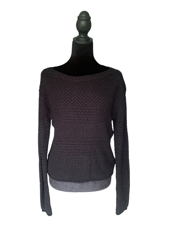 Ralph Lauren Sweaters - Lauren Ralph Lauren Black Open Crochet Knit Pullover Sweater Size M